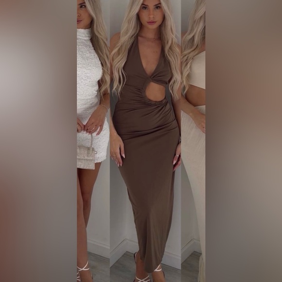 Zara dress cut out midi maxi fitted wedding party coctail - Picture 4 of 14